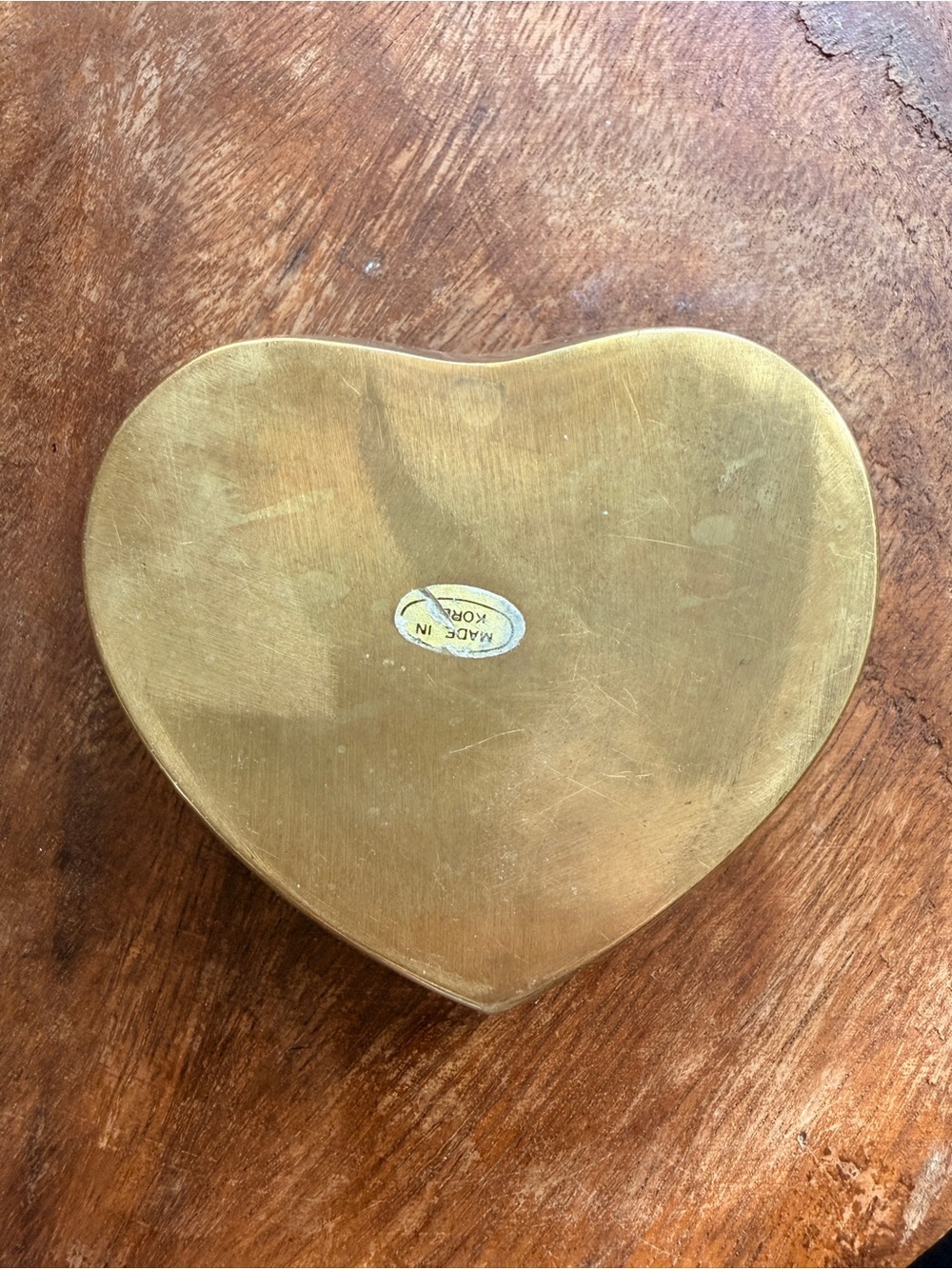 Heart Shaped Brass Trinket Box - - Picture 2 of 3